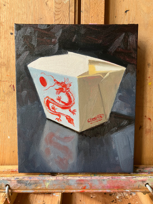 Takeout Container (Dragon, Navy) – Original Painting