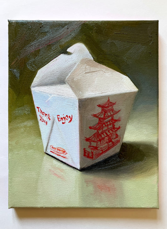 Takeout Container (Pagoda, Green, 8"x10") – Original Painting