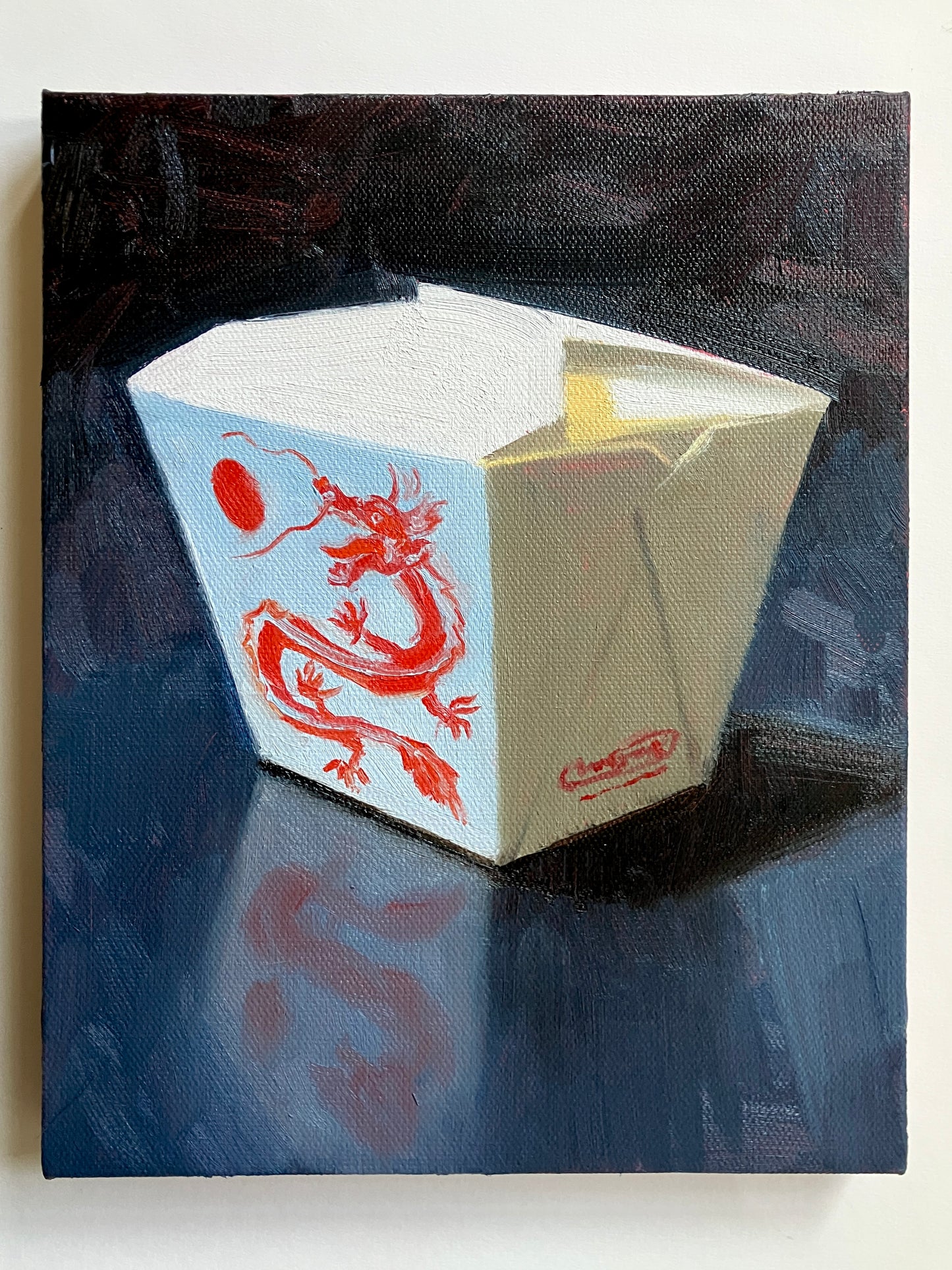 Takeout Container (Dragon, Navy) – Original Painting