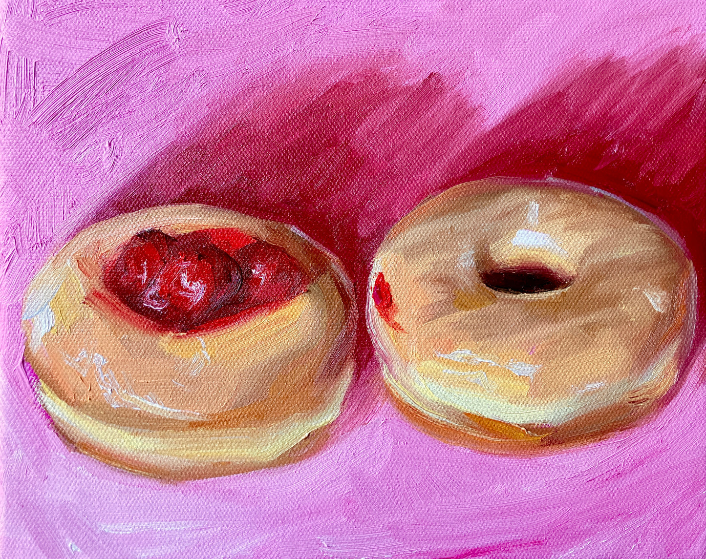 “The Kiss” Donut Greeting Card – Pink