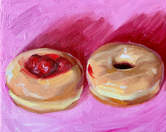 “The Kiss” Donut Greeting Card – Pink